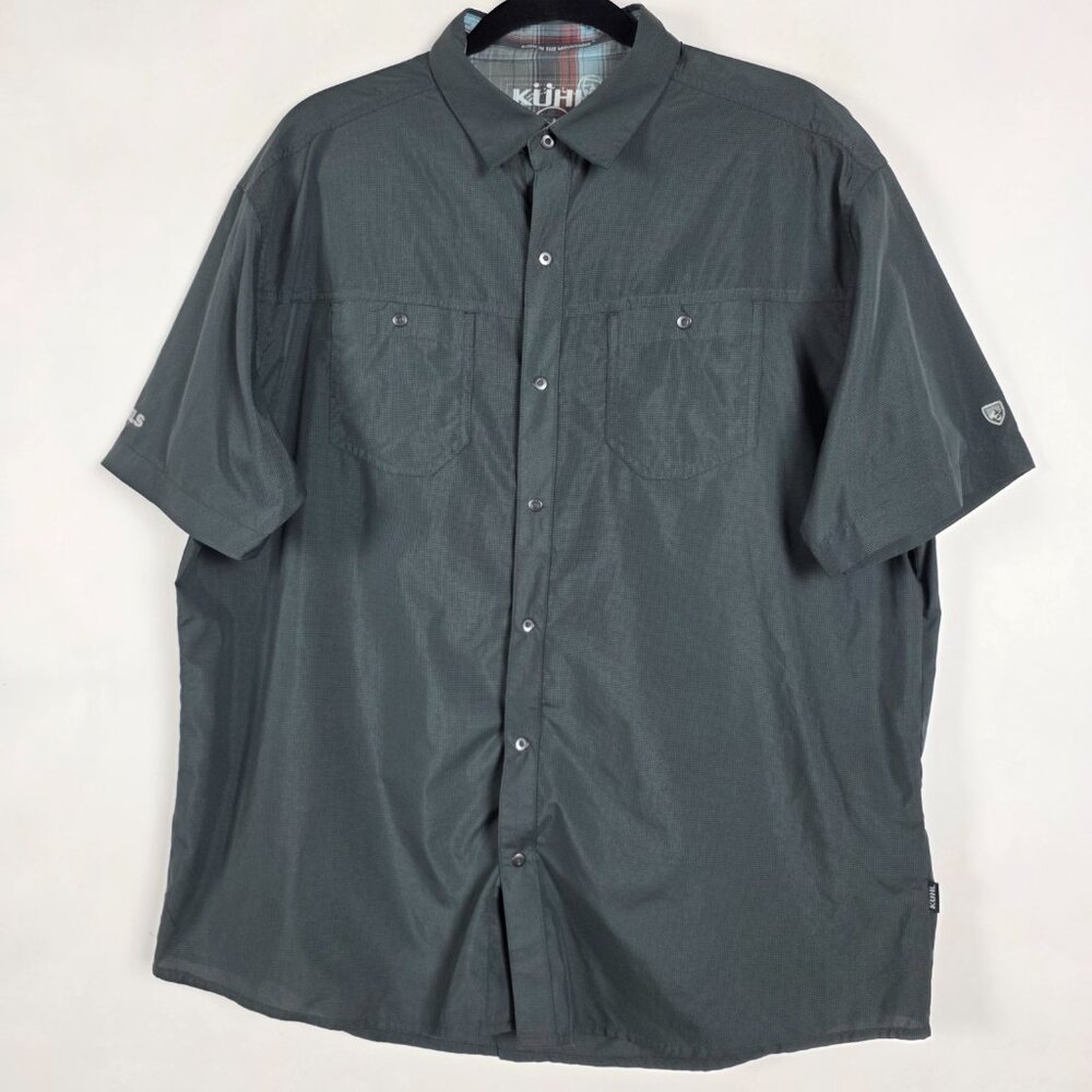 Kuhl Stealth 7276 Lightweight Hiking Outdoors Mens XL Short Sleeve Snap Shirt